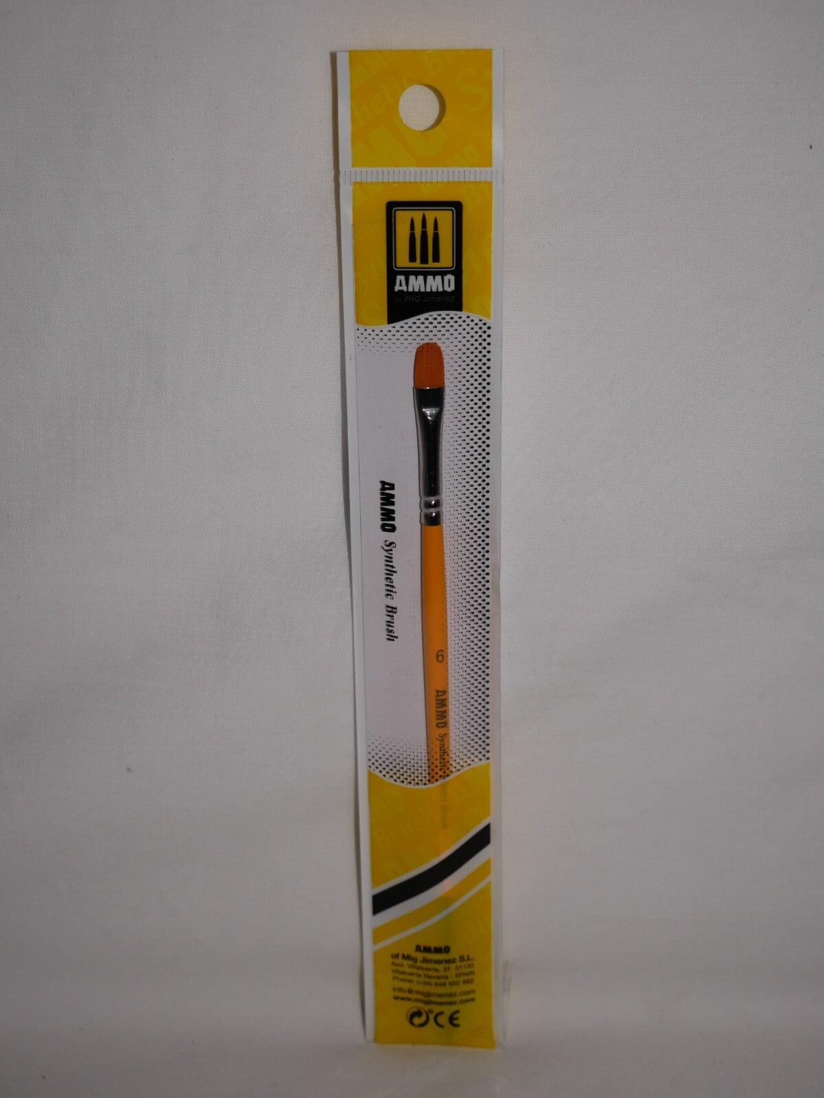 Ammo By Mig Jimenez Size 6 Flat Synthetic Hair Filbert Model Brush - A.MIG-8596