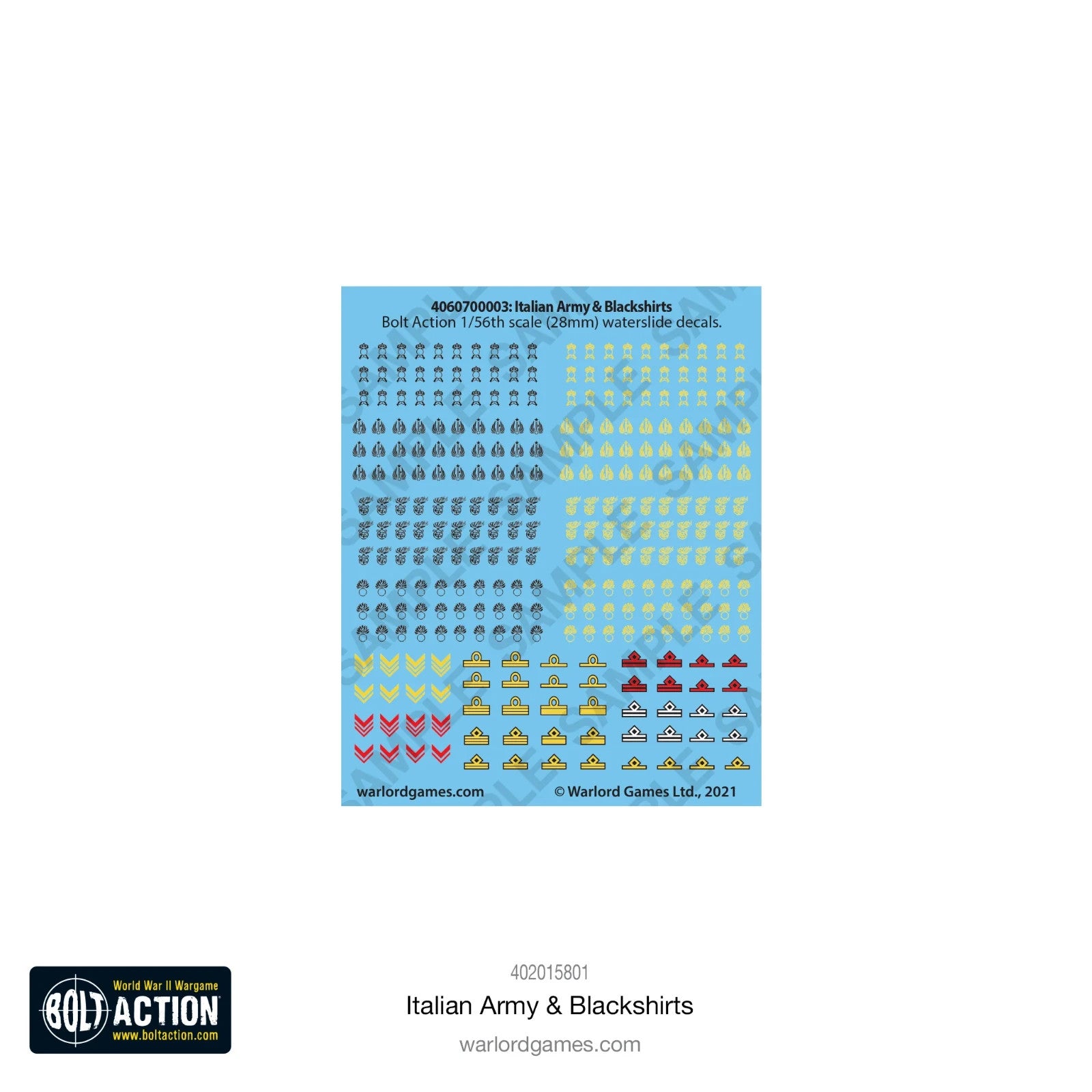 Warlord Games Bolt Action 1:56 Scale WWII Italian Army & Blackshirts - 402015801