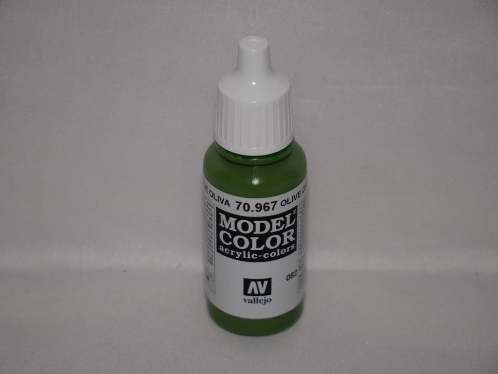 Vallejo Model Color Olive Green Acrylic 17ml/0.57 fl oz Dropper Bottle - 70.967