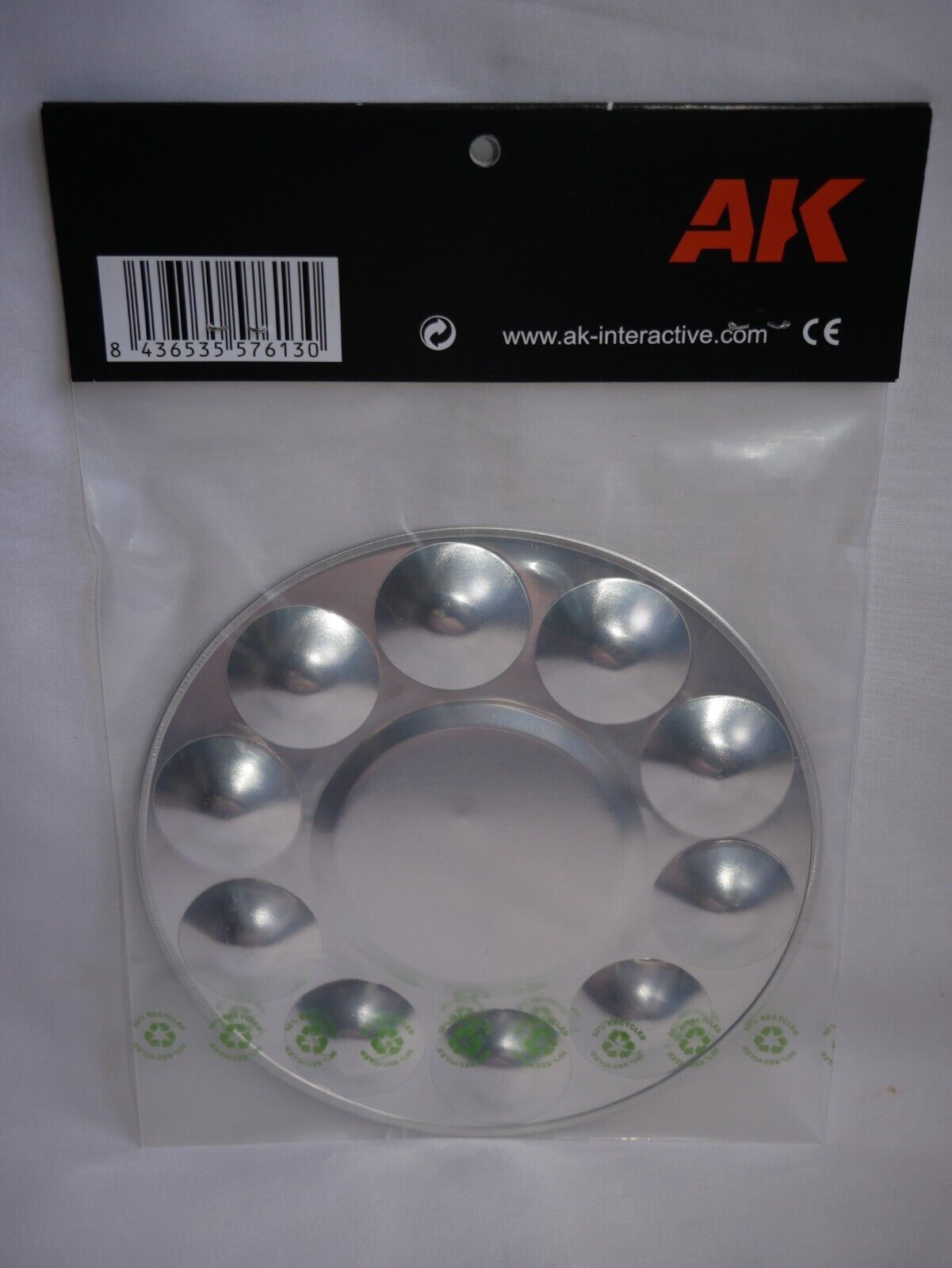 AK Interactive Aluminium Pallet (10 Wells) For Modeling Paint Mixes - AK613