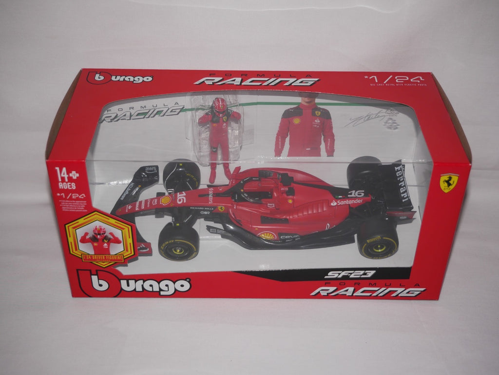 Burago 1:24 Scuderia Ferrari F1 SF-23 No.16 Charles Leclerc Figure - #18-26809