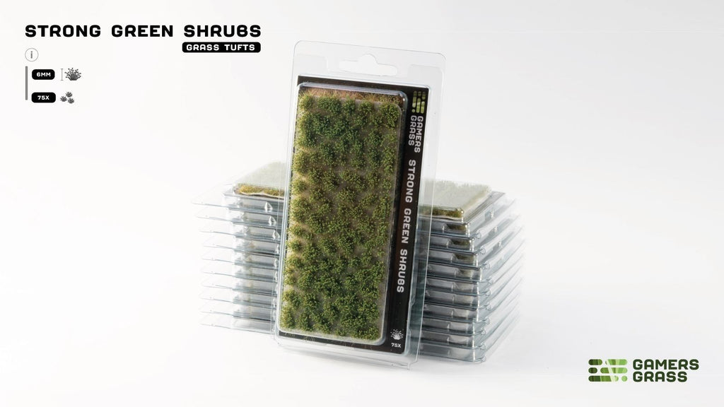 Gamers Grass Strong Green Shrubs Grass Tufts For Model Bases 75 Per Pack GGFS-SG