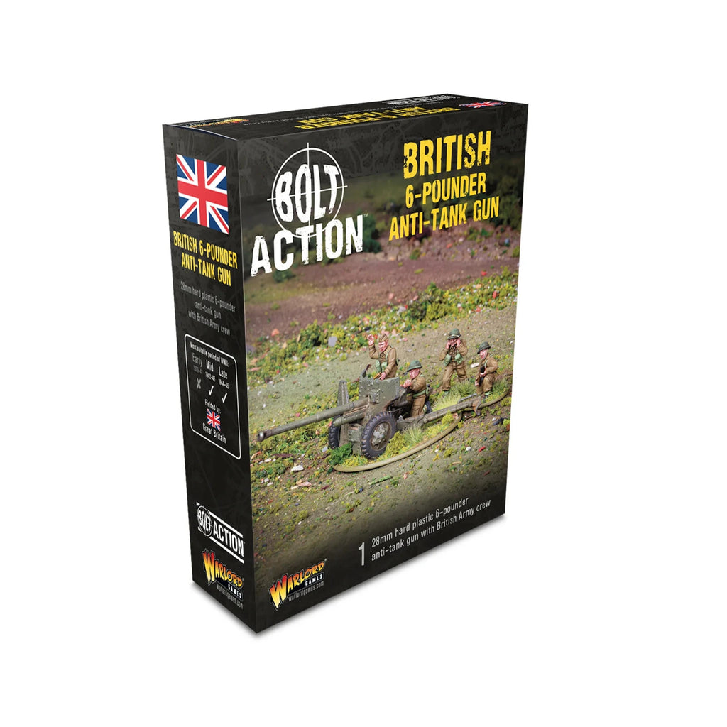 Warlord Games Bolt Action 1:56 Scale British 6-Pounder Anti-Tank Gun - 402011028