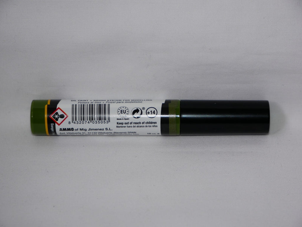 Ammo By Mig Jimenez Olive Green Oilbrusher With Fine Brush Applicator A.MIG-3505