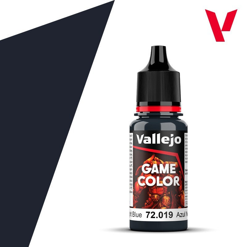 Vallejo Game Color Acrylic Range Night Blue 18ml/0.6 fl oz Dropper Bottle 72.019