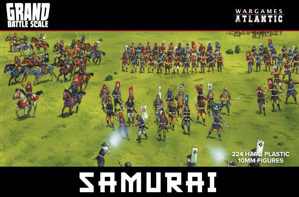 Wargames Atlantic Grand Battle Scale Hard Plastic 10mm Samurai Figures WAARN004S