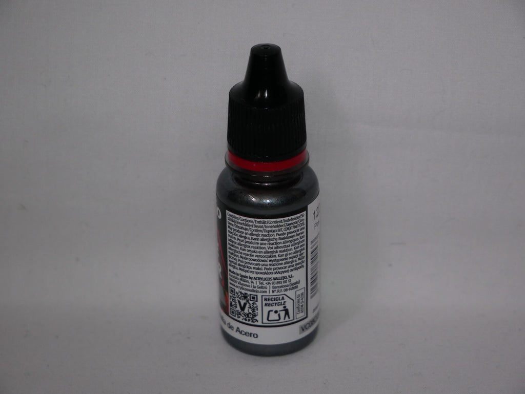 Vallejo Game Color Acrylic Metallics Chainmail Silver 18ml Dropper Bottle 72.053