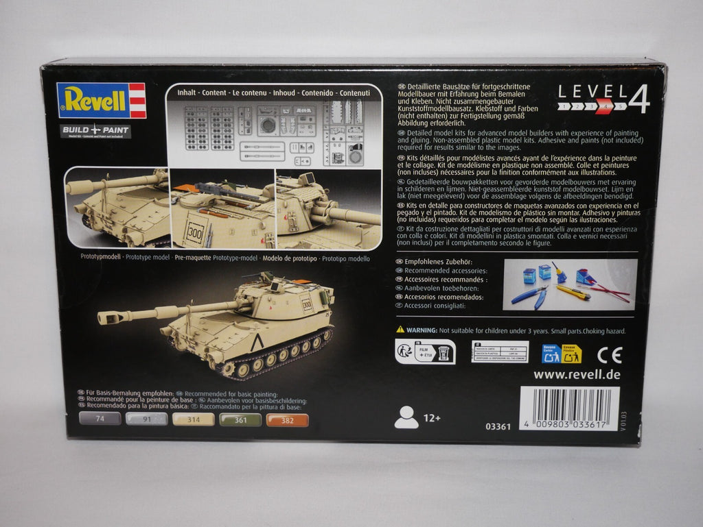 Revell 1:72 Scale M109 A2 Self Propelled Howitzer Model Kit Skill Level 4 03361