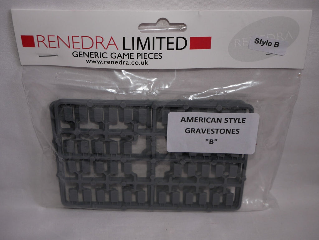 Renedra Limited Generic Scenery & Bases American Style B Gravestones - USGRAVEB