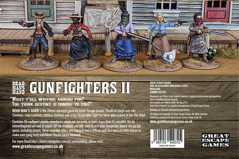 Great Escape Games Dead Mans Hand 28mm Scale Hard Plastic Gunfighters II DMHP002