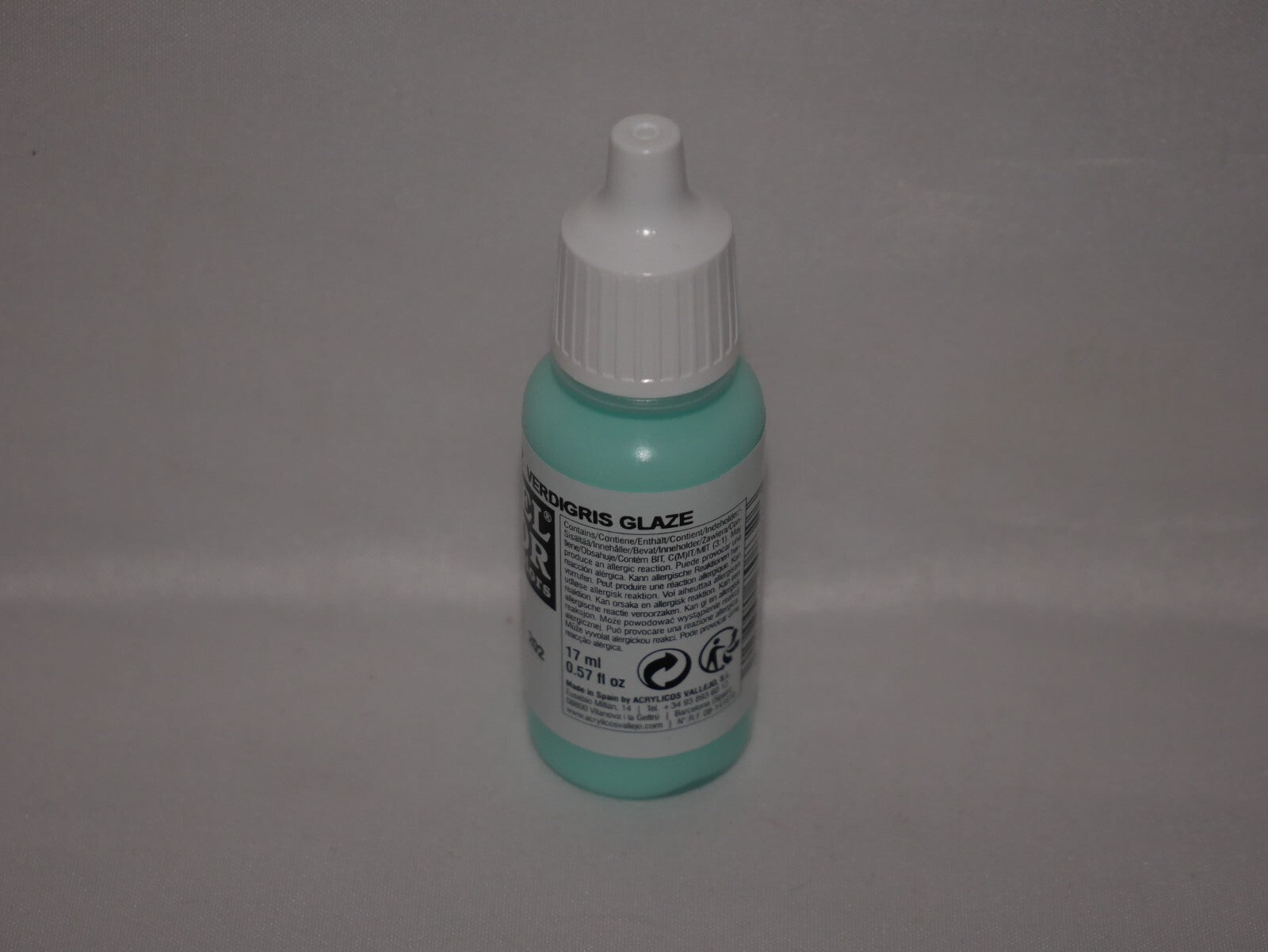 Vallejo Model Color Verdigris Glaze Acrylic 17ml Dropper Bottle - 70.832