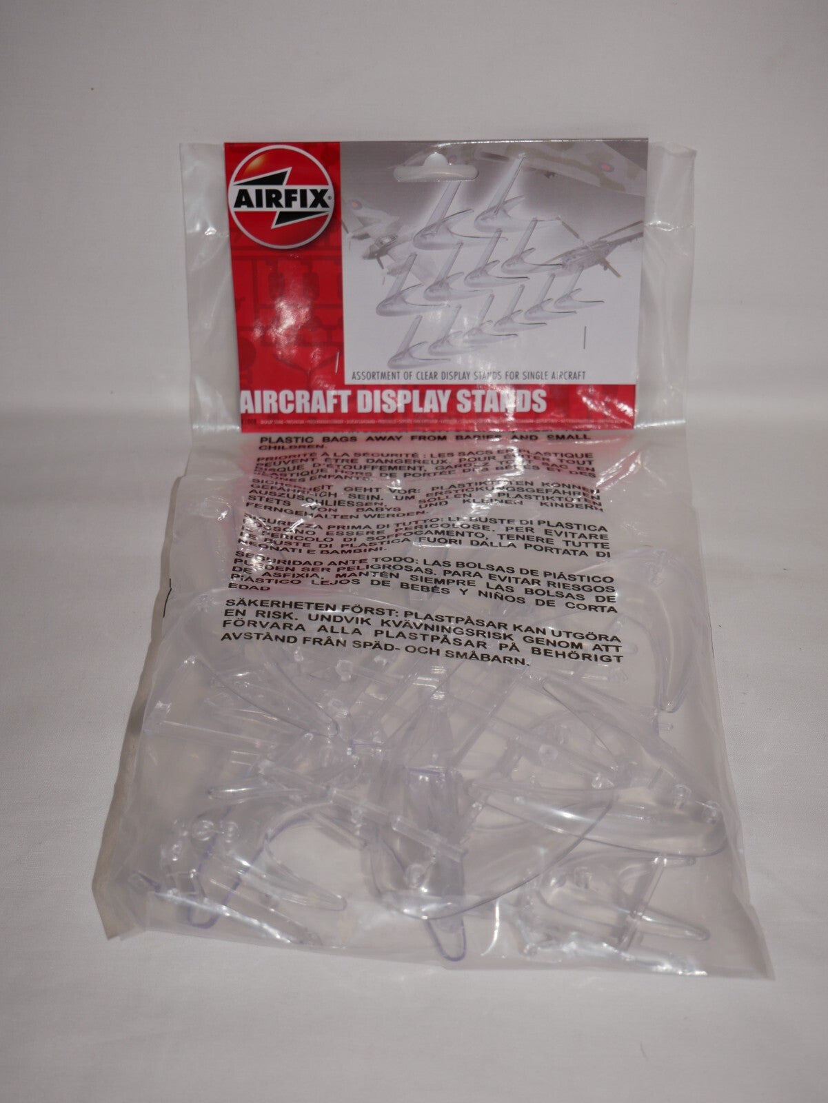 Airfix 1:72 Scale Assortment Of Clear Plastic Aircraft Display Stands - AF1008