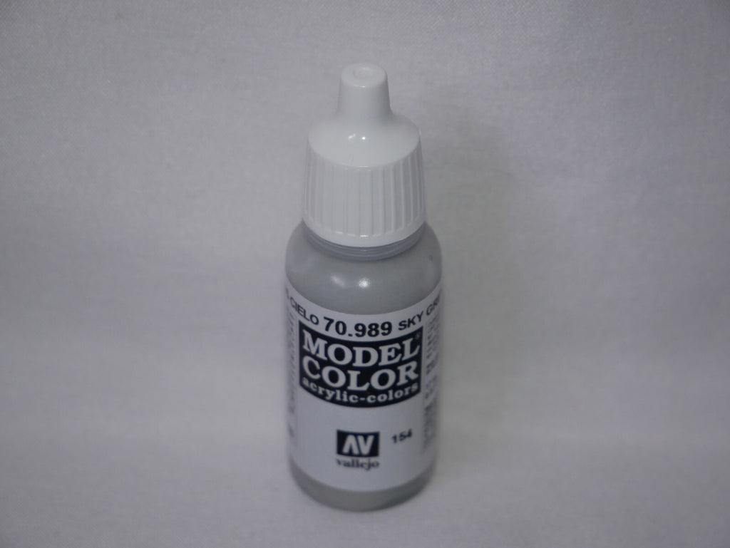 Vallejo Model Color Sky Grey Acrylic 17ml/0.57 fl oz Dropper Bottle - 70.989