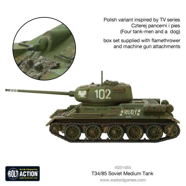Warlord Games Bolt Action 1:56 Scale WWII Soviet T-34/85 Medium Tank - 402014004