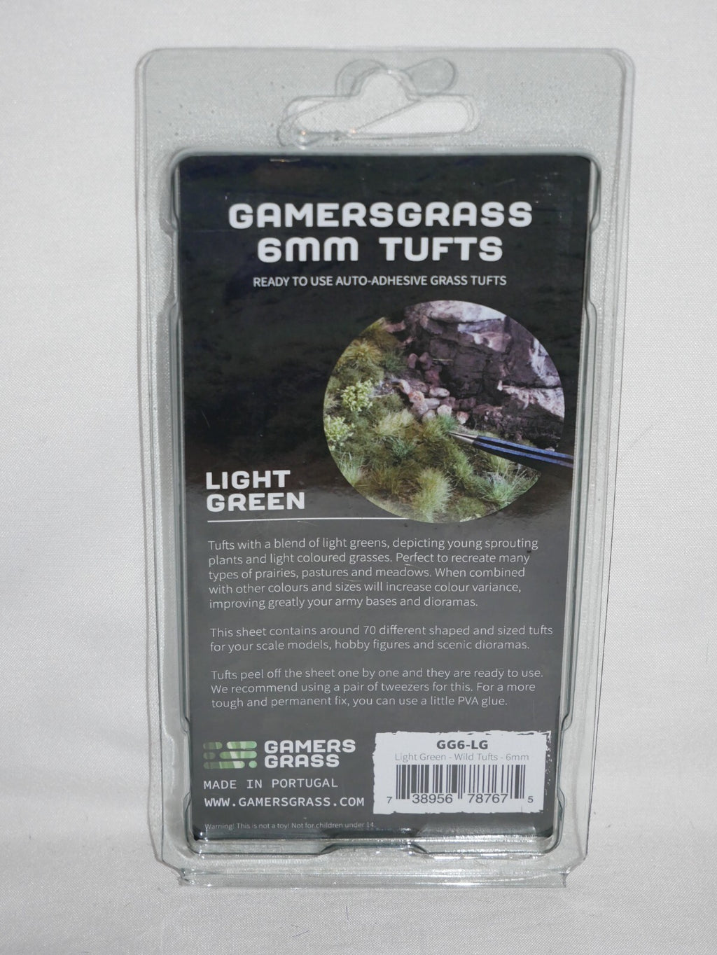 Gamers Grass Light Green 6mm Tufts For Wargaming Mini Bases 70 Per Pack GG6-LG
