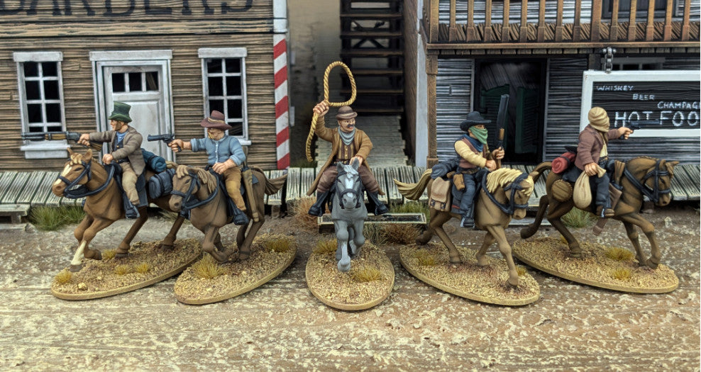 Great Escape Games Dead Mans Hand 28mm Hard Plastic Mounted Gunfighters - DMHP004