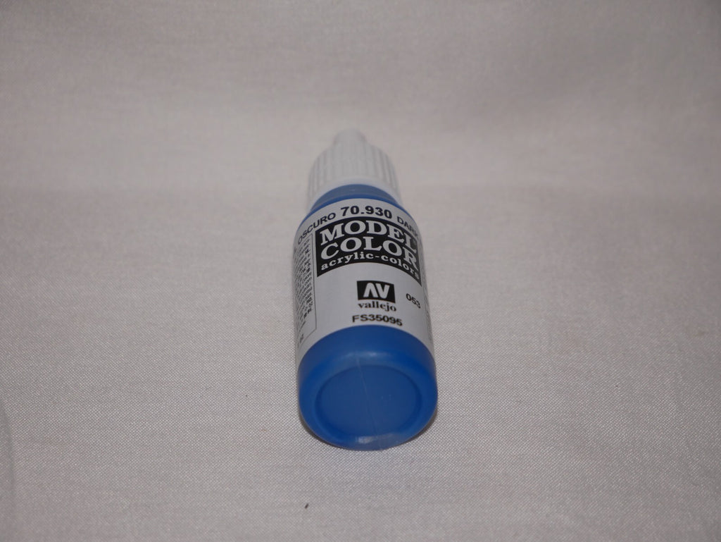 Vallejo Model Color Dark Blue Acrylic 17ml/0.57 fl oz Dropper Bottle - 70.930