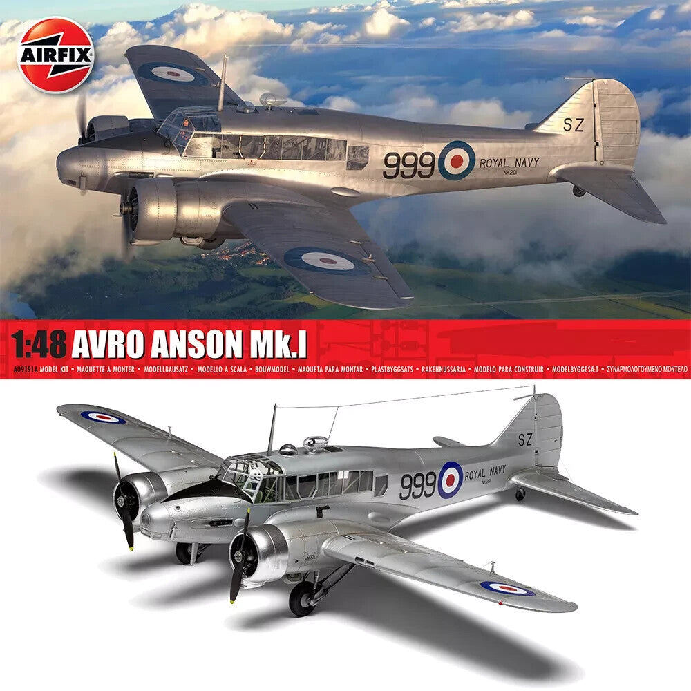 Airfix 1:48 Scale Avro Anson Mk.I Model Aircraft Kit Skill Level 2 - A09191A