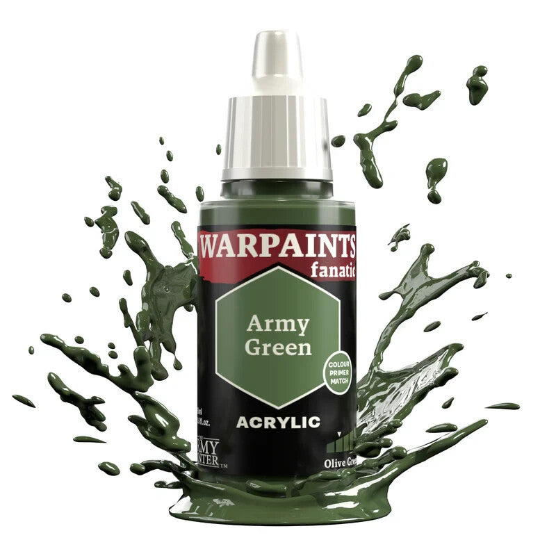 The Army Painter Warpaints Fanatic Acrylic Army Green 18ml Dropper Bottle WP3068