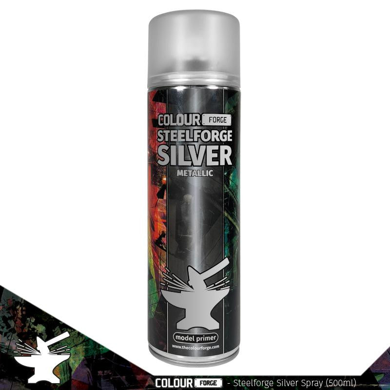 The Colour Forge Steelforge Silver Metallic Model Primer 500ml Aerosol Spray Can