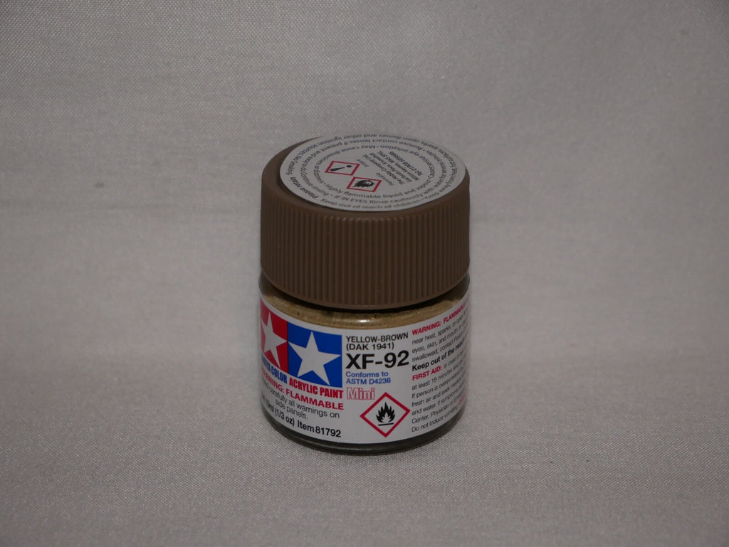 Tamiya Color Acrylic Model Paint Mini XF-92 Yellow Brown DAK 1941 10ml Jar 81792