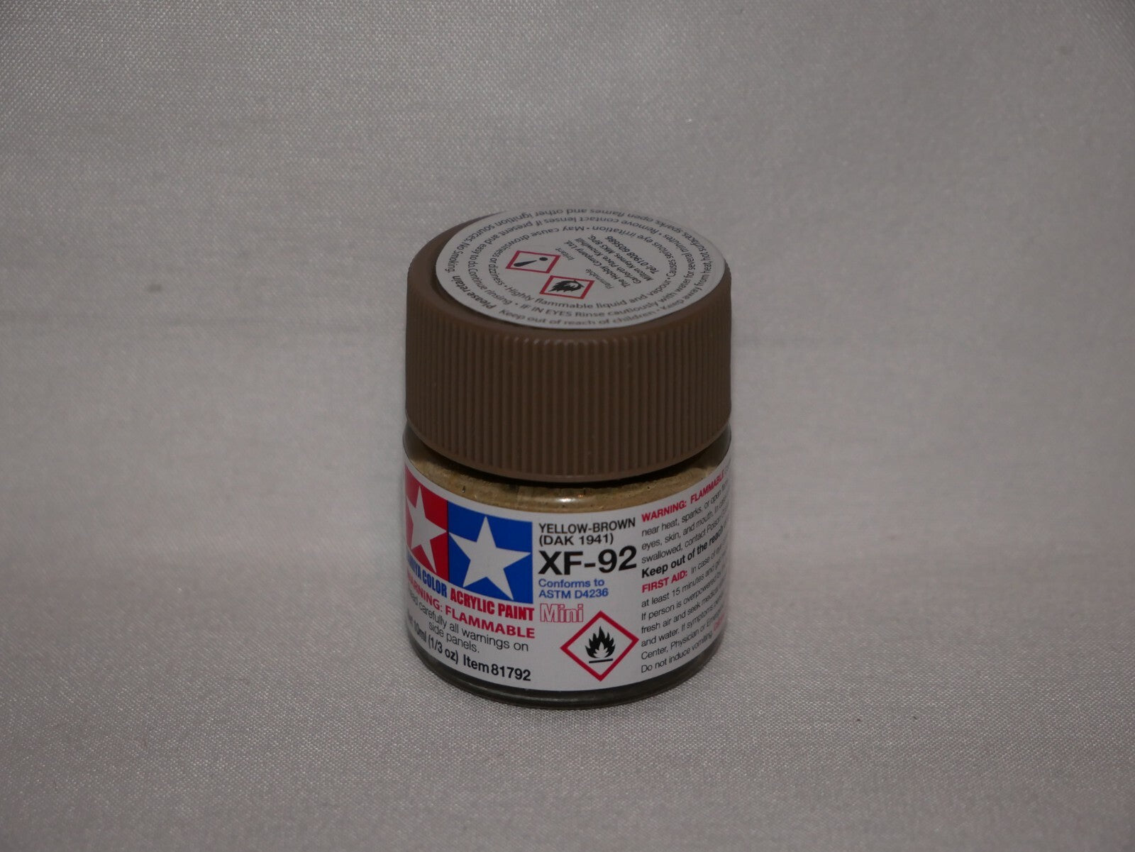 Tamiya Color Acrylic Model Paint Mini XF-92 Yellow Brown DAK 1941 10ml Jar 81792