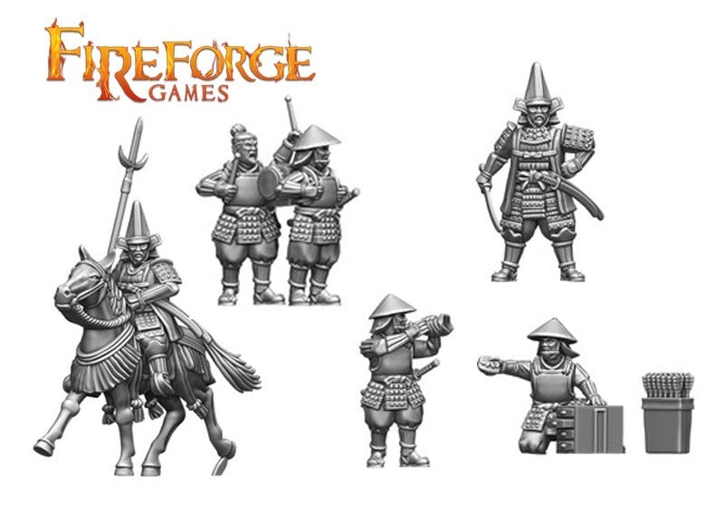 Fireforge Games Samurai Wars 28mm Scale Hard Plastic Samurai Command - SWCO01-BS