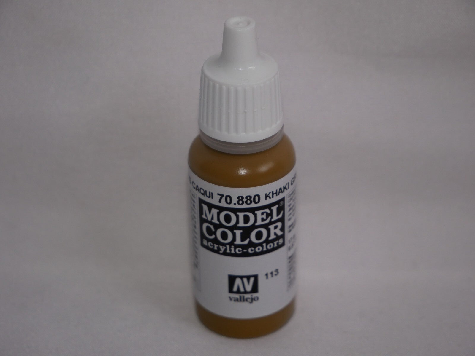 Vallejo Model Color Khaki Grey Acrylic 17ml/0.57 fl oz Dropper Bottle 70.880
