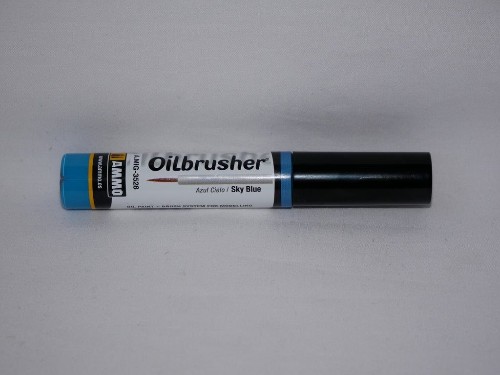 Ammo By Mig Jimenez Sky Blue Oilbrusher With Fine Brush Applicator - A.MIG-3528