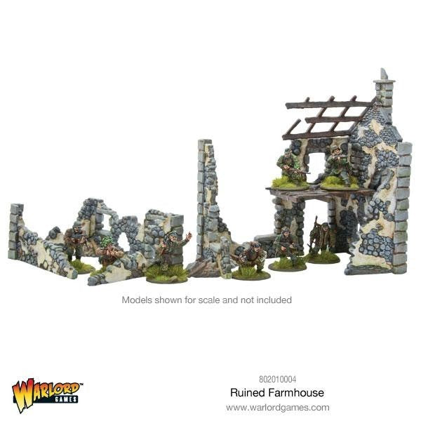Warlord Games Bolt Action 1:56 Hard Plastic Modular Ruined Farmhouse - 802010004