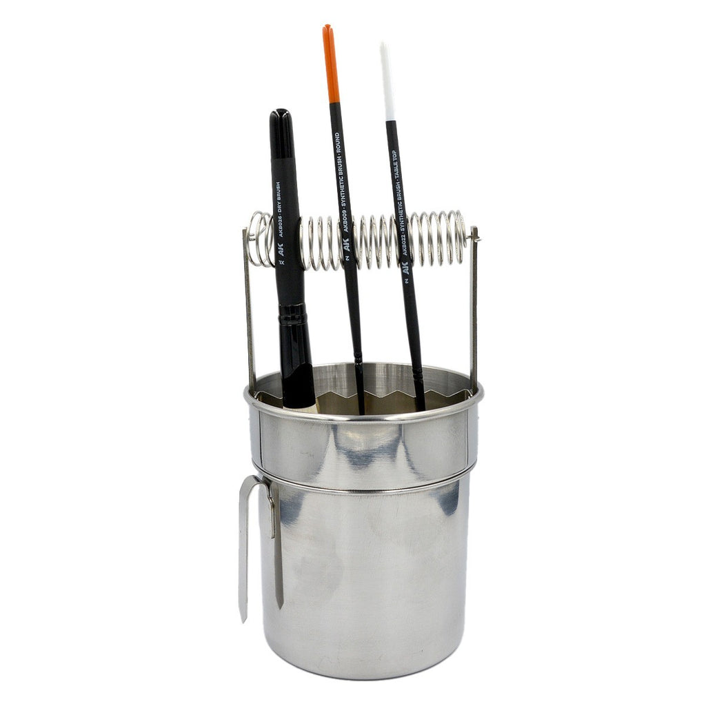 AK Interactive Stainless Steel Model Painting Paint Brush Cleaning Bucket - AK9569
