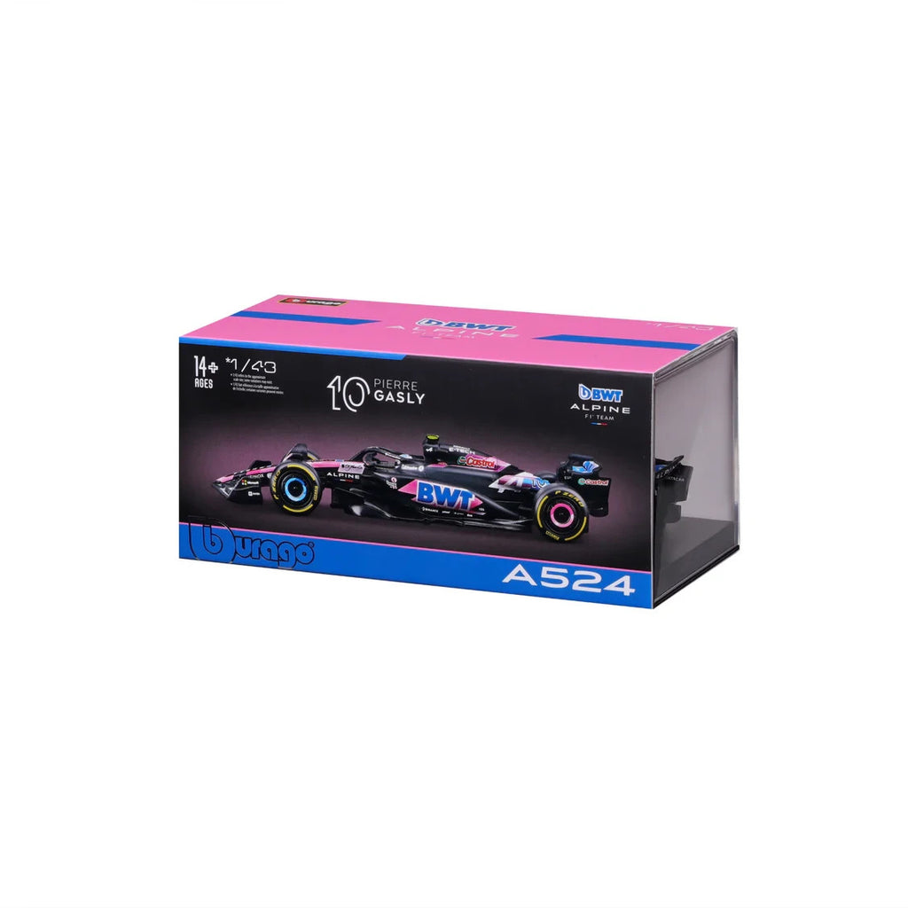Burago 1:43 Scale BWT Alpine F1 Team A524 2024 No.10 Pierre Gasly - #18-38220G