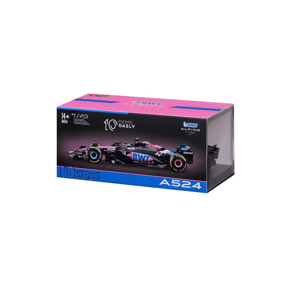Burago 1:43 Scale BWT Alpine F1 Team A524 2024 No.10 Pierre Gasly - #18-38220G