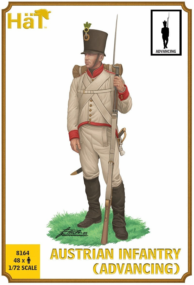 Hat Industrie 1:72 Scale Napoleonic Austrians Infantry (Advancing) Figures - 8164