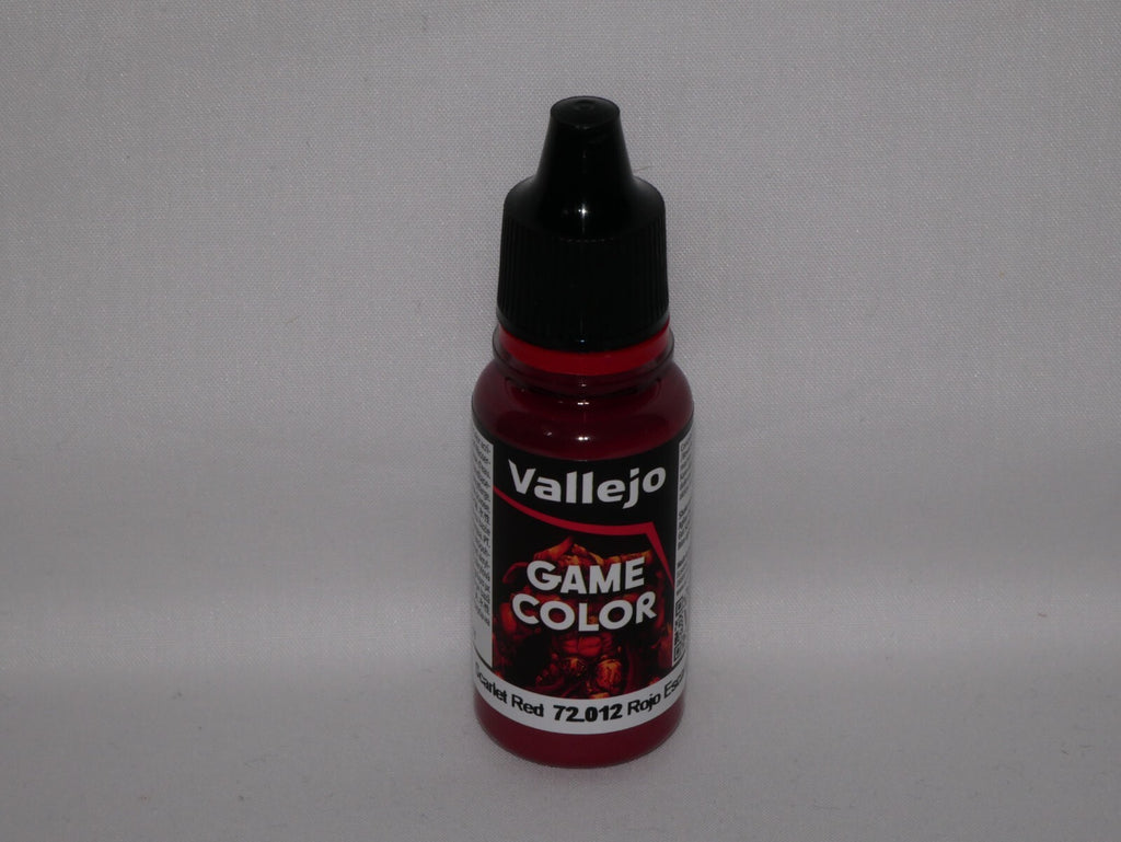 Vallejo Game Color Acrylics Scarlet Red 18ml/0.6 fl oz Dropper Bottle - 72.012