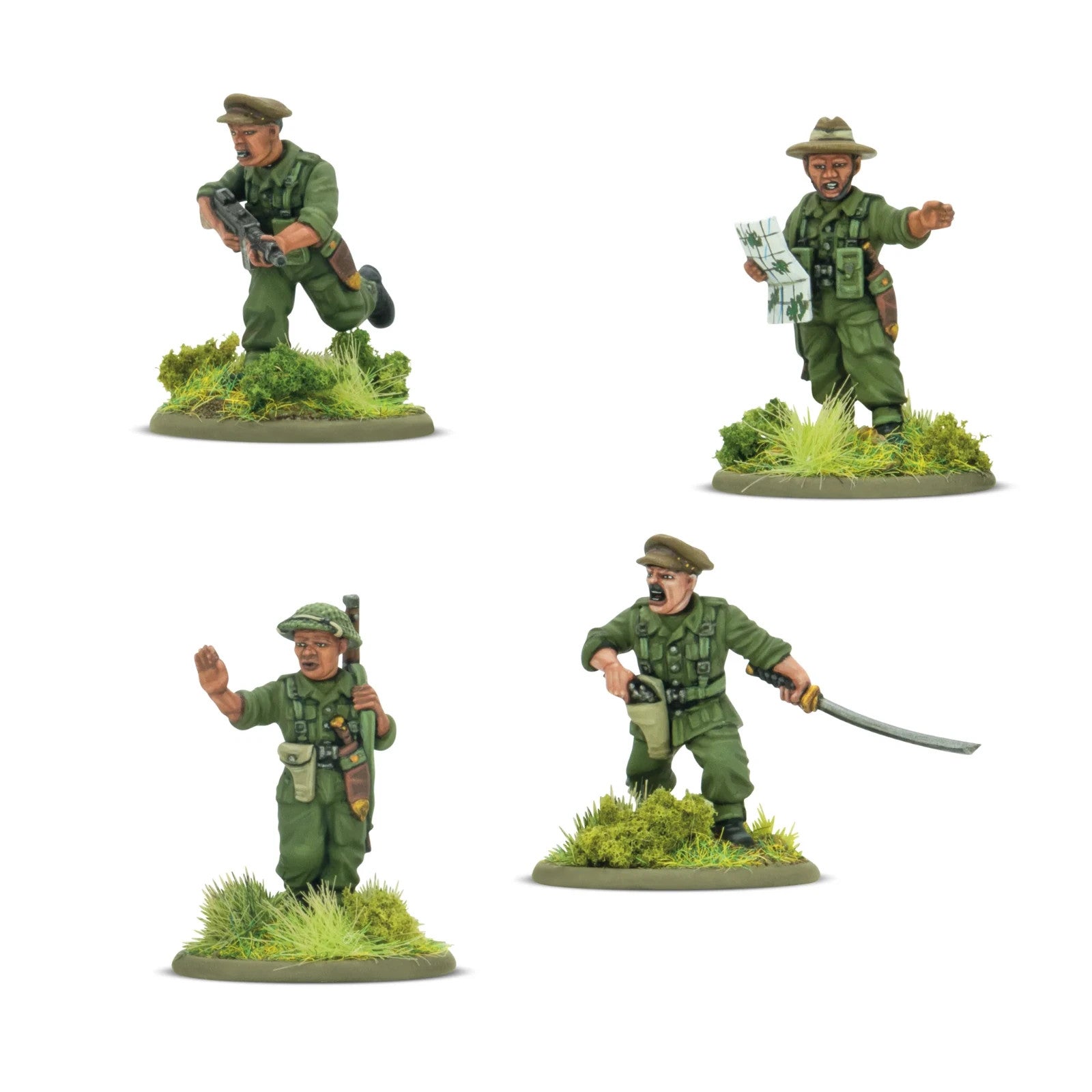 Warlord Games Bolt Action 1:56 (28mm) Scale Gurkha Platoon Commanders 403201202