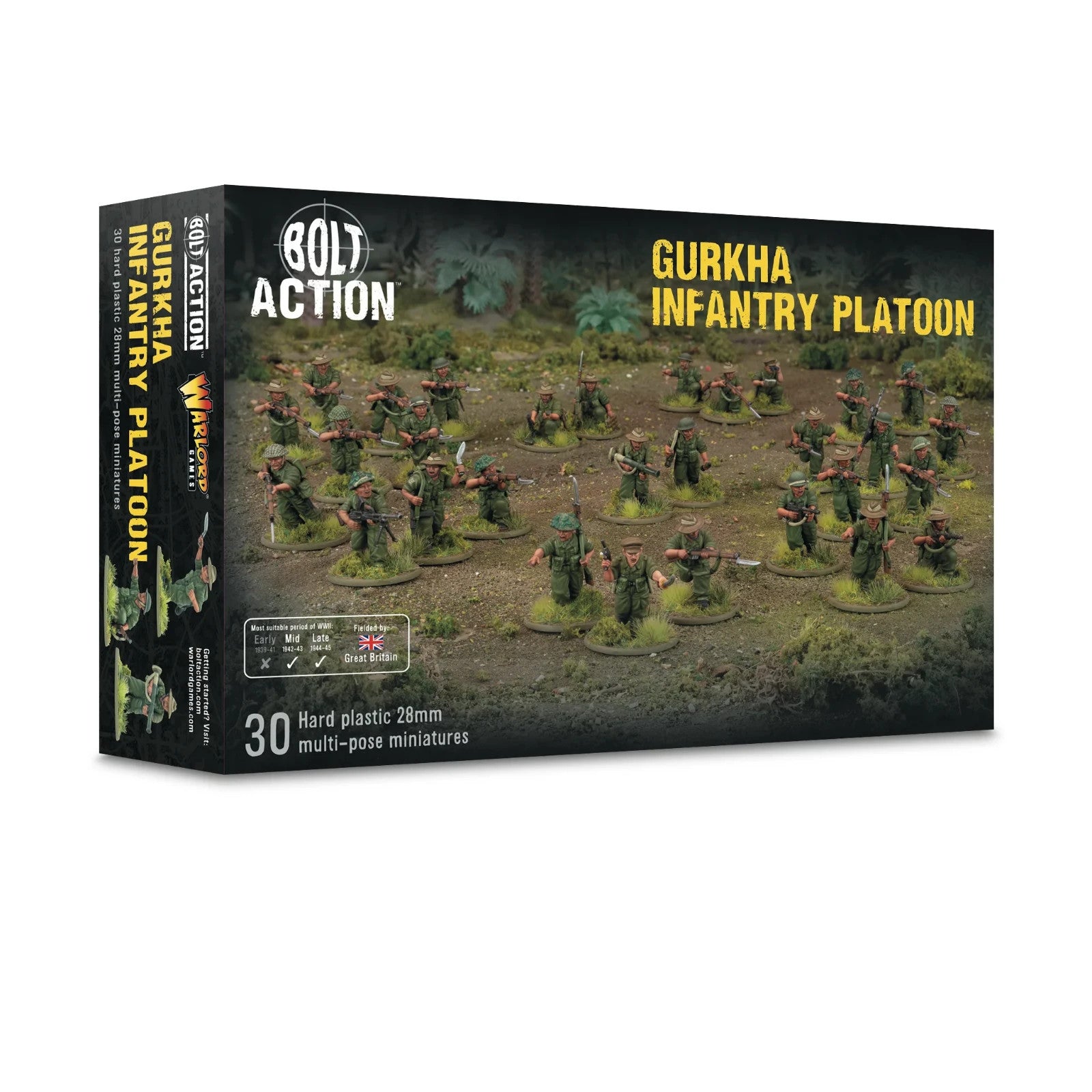 Warlord Games Bolt Action 1:56 WWII British Gurkha Infantry Platoon - 402011214