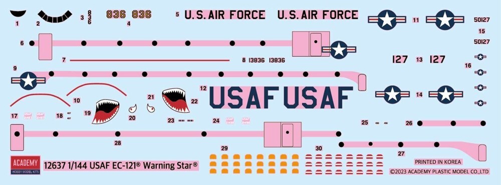 Academy Model Kits 1:144 USAF Lockheed EC-121 Warning Star Skill Level 4 - 12637