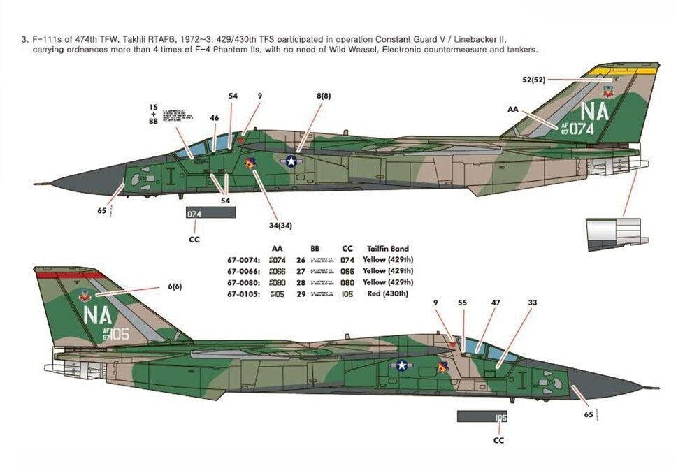 Academy Model Kits 1:48 USAF F-111A Aardvaak "Vietnam War" Skill Level 4 - 12360