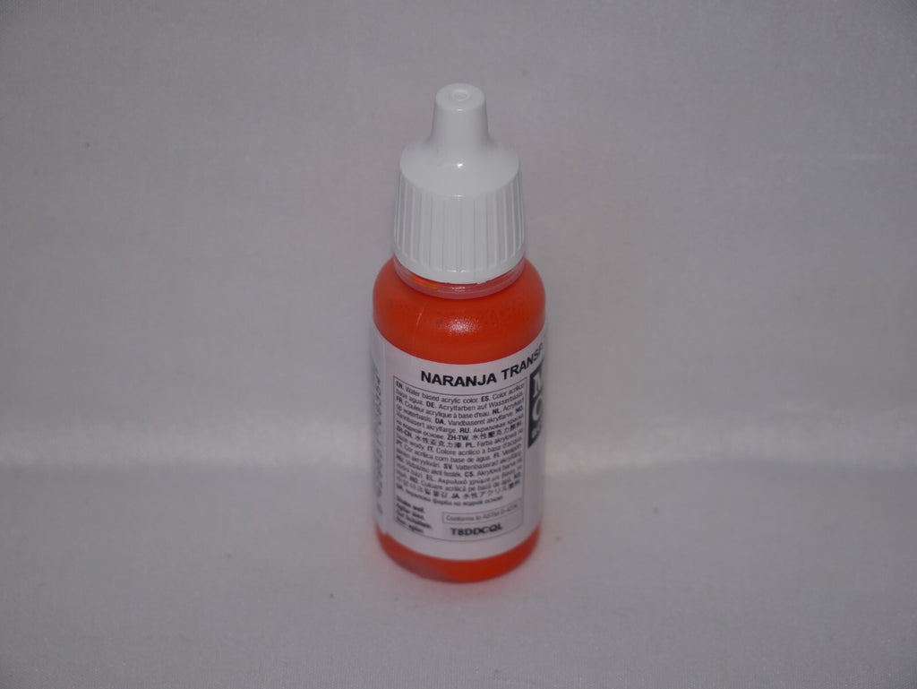 Vallejo Model Color Transparent Orange Acrylic 17ml Dropper Bottle - 70.935