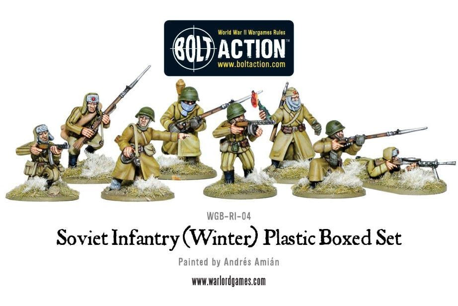 Warlord Games Bolt Action 1:56 Scale WWII Soviet Infantry (Winter) - WGB-RI-04