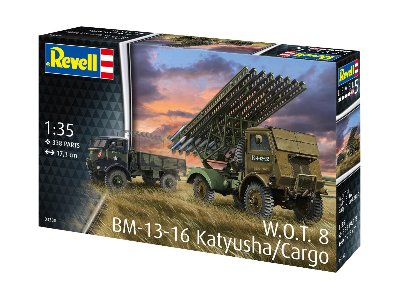 Revell 1:35 Scale Soviet WOT 8 BM-13-16 Katyusha/Cargo Kit Skill Level 5 - 03338