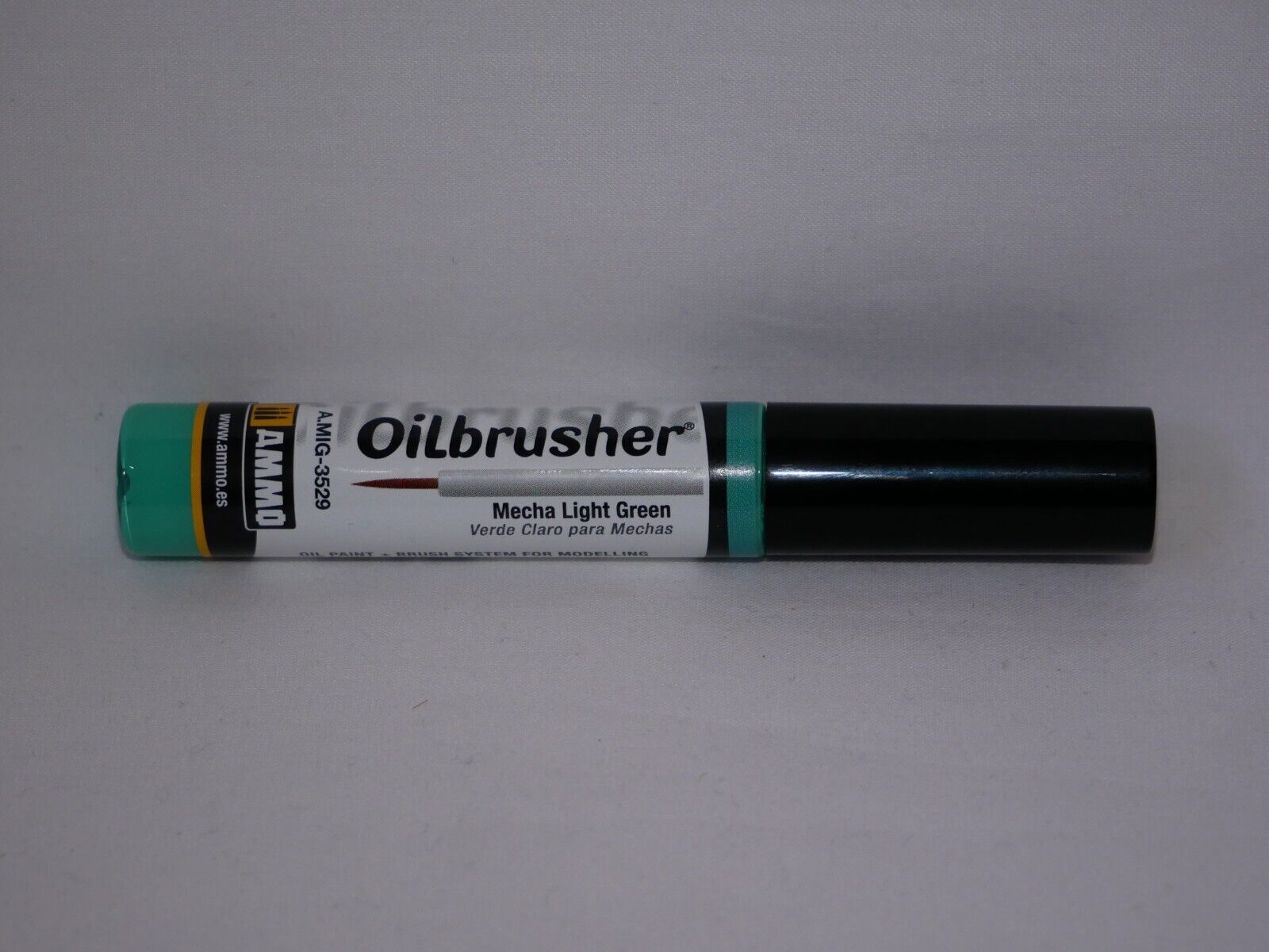 Ammo By Mig Jimenez Mecha Light Green Oilbrusher Brush Applicator - A.MIG-3529