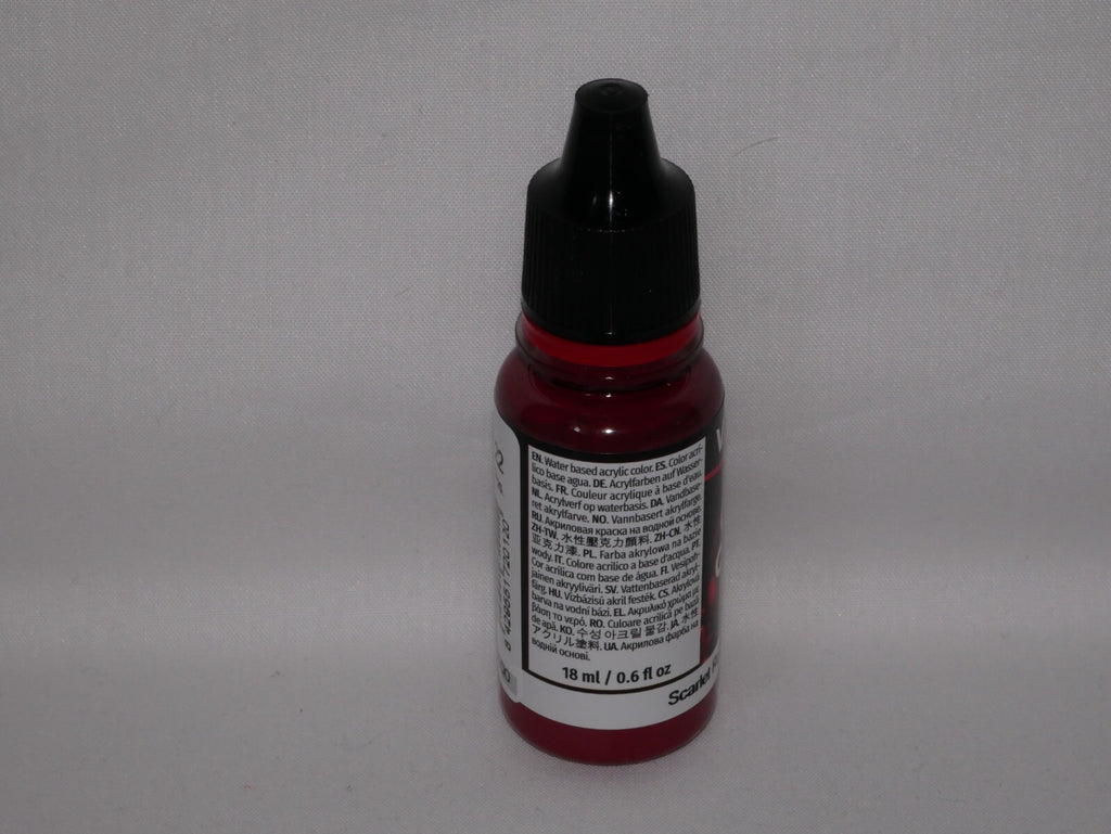 Vallejo Game Color Acrylics Scarlet Red 18ml/0.6 fl oz Dropper Bottle - 72.012