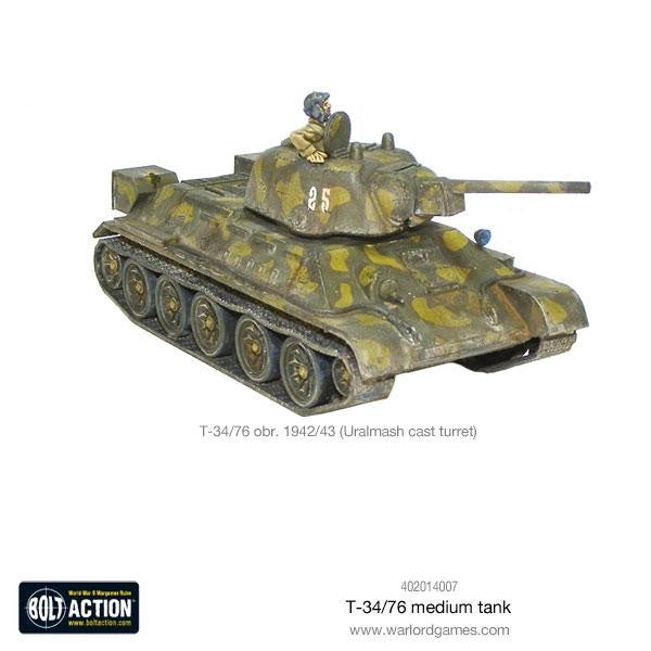 Warlord Games Bolt Action 1:56 Scale WWII Soviet T-34/76 Medium Tank - 402014007