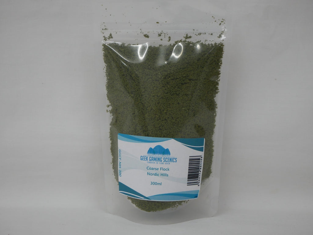 Geek Gaming Scenics Nordic Hills Coarse Modeling Flock (300ml) Pouch - GGCF-NH-300