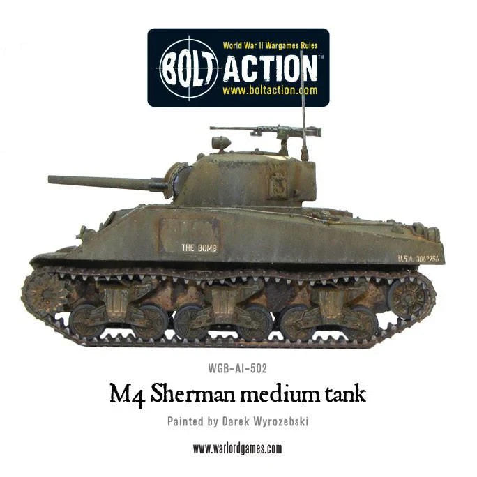 Warlord Games Bolt Action 1:56 Scale WWII US M4 Sherman Medium Tank - 402013006