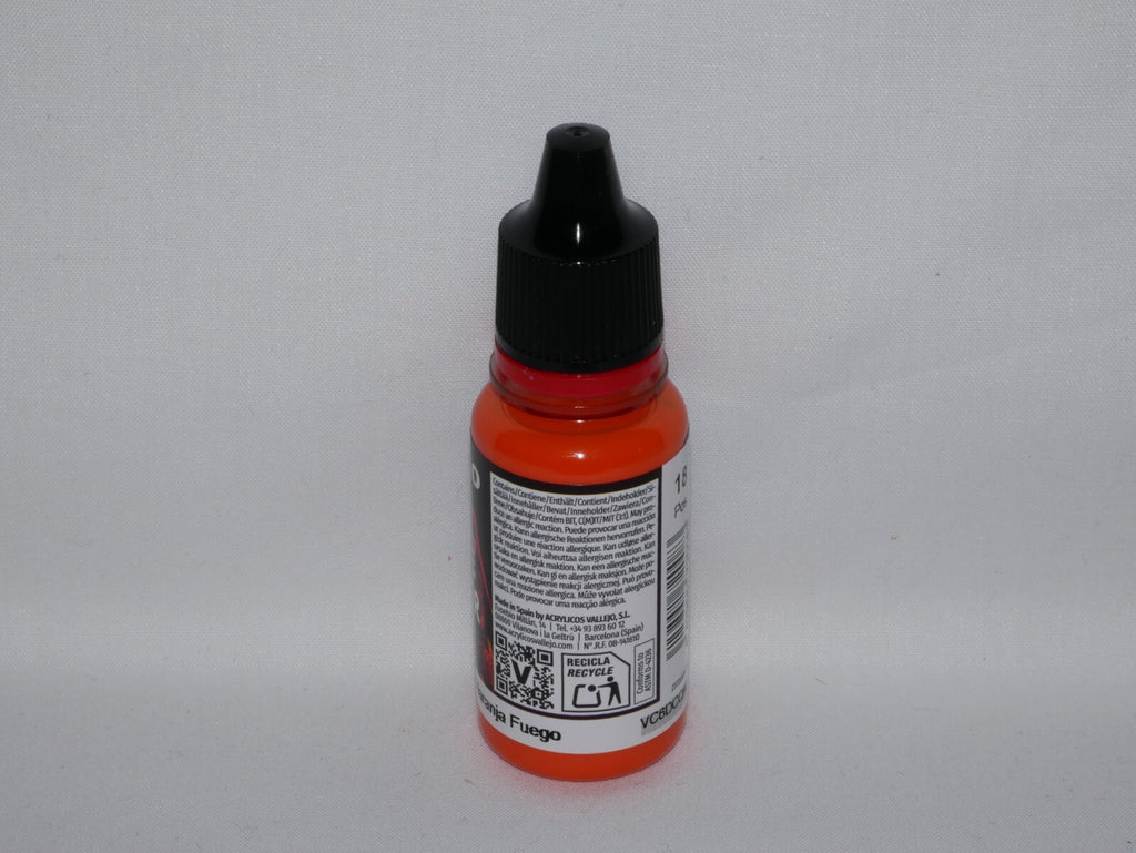 Vallejo Game Color Acrylic Orange Fire 18ml/0.6 fl oz Dropper Bottle - 72.008