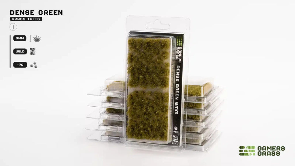 Gamers Grass Dense Green 6mm Tufts For Wargaming Mini Bases 70 Per Pack GGD6-DG