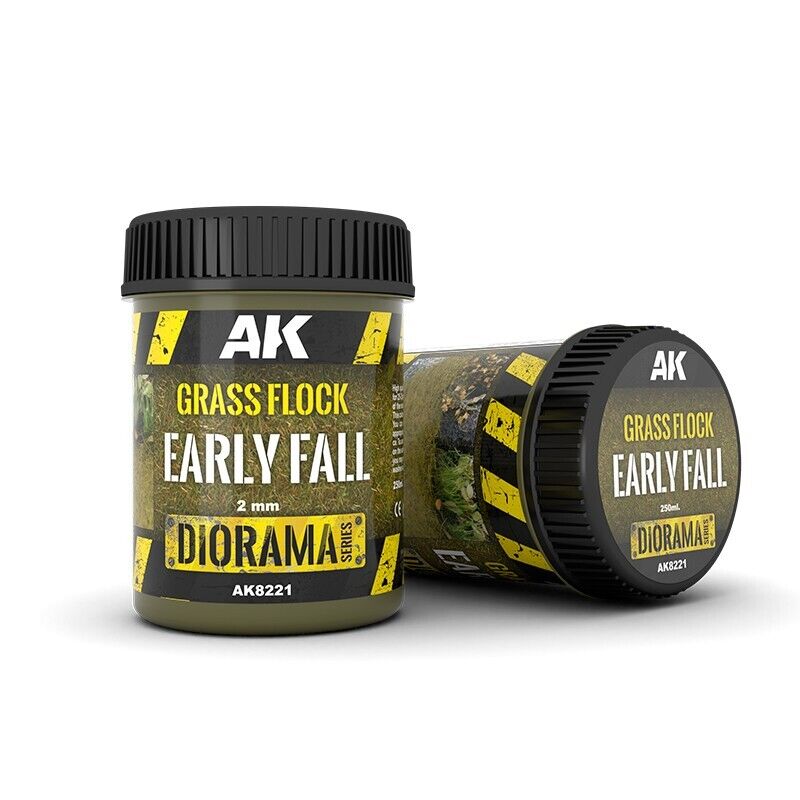 AK Interactive Diorama Series 2mm Early Fall Grass Flock 250ml Tub - AK8221